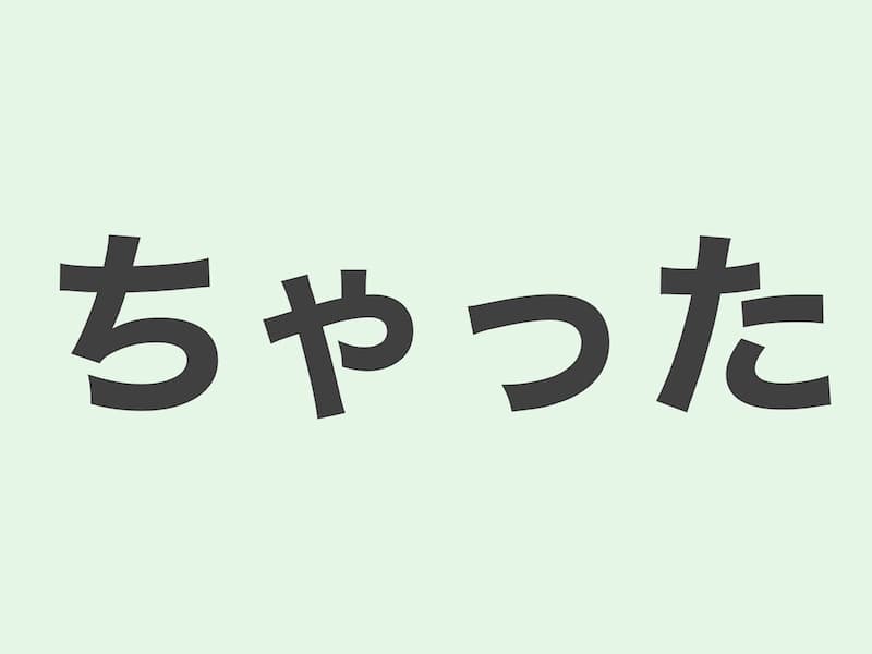 ちゃった grammar 文法