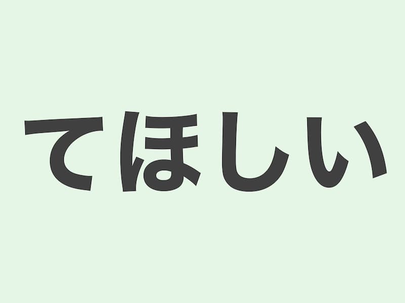 てほしい・ないでほしい　Grammar