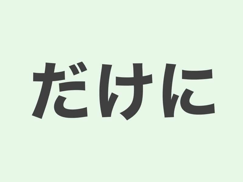 だけに　文法