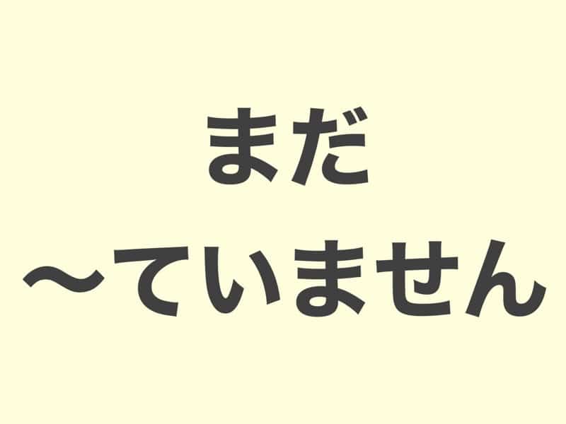 まだ〜ていません, grammar