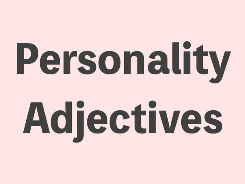 Personality adjectives