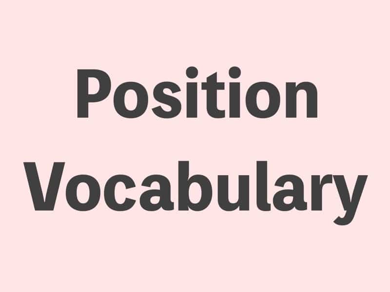 Position vocabulary in Japanese