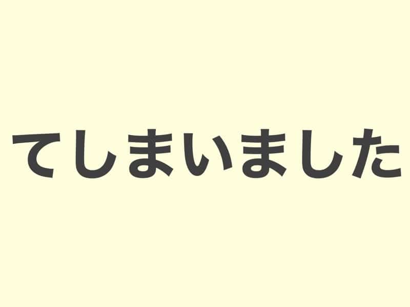 てしまいました　　文法