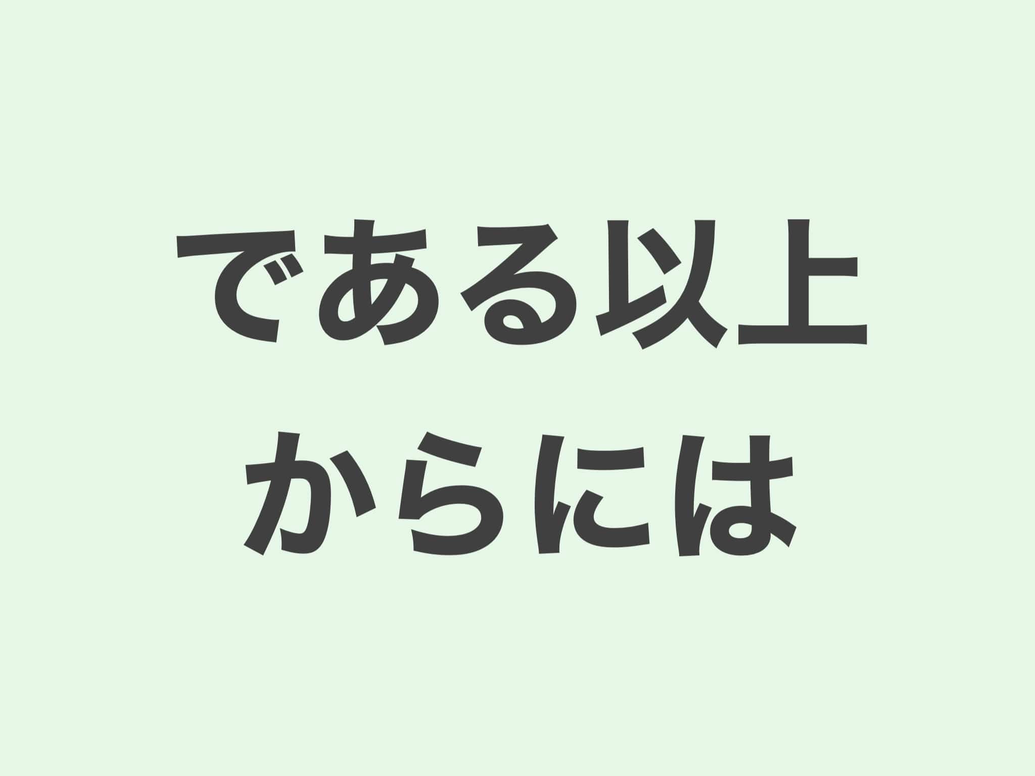 である以上・からには 文法