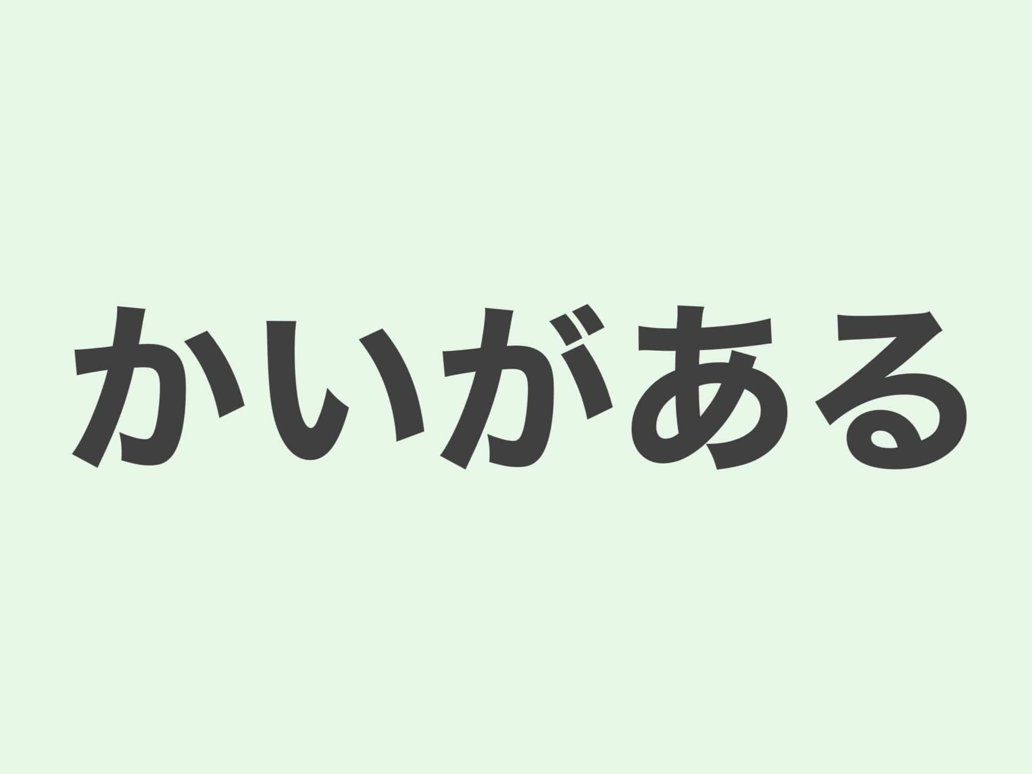 かいがある 文法