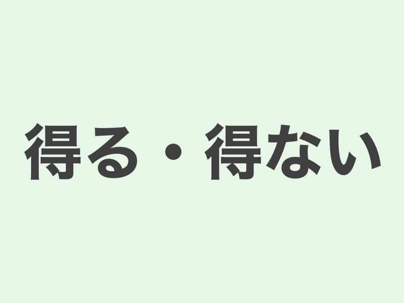 得る・得ない　文法